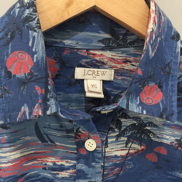 🍍J.Crew Hawaiian Popover Shirt - Picture 2 of 4